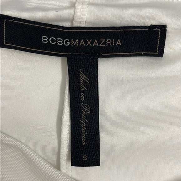 BCBG MAXAZRIA Elegant White Draped Dress Cowl Neck Sleeveless Size S - Picture 8 of 9